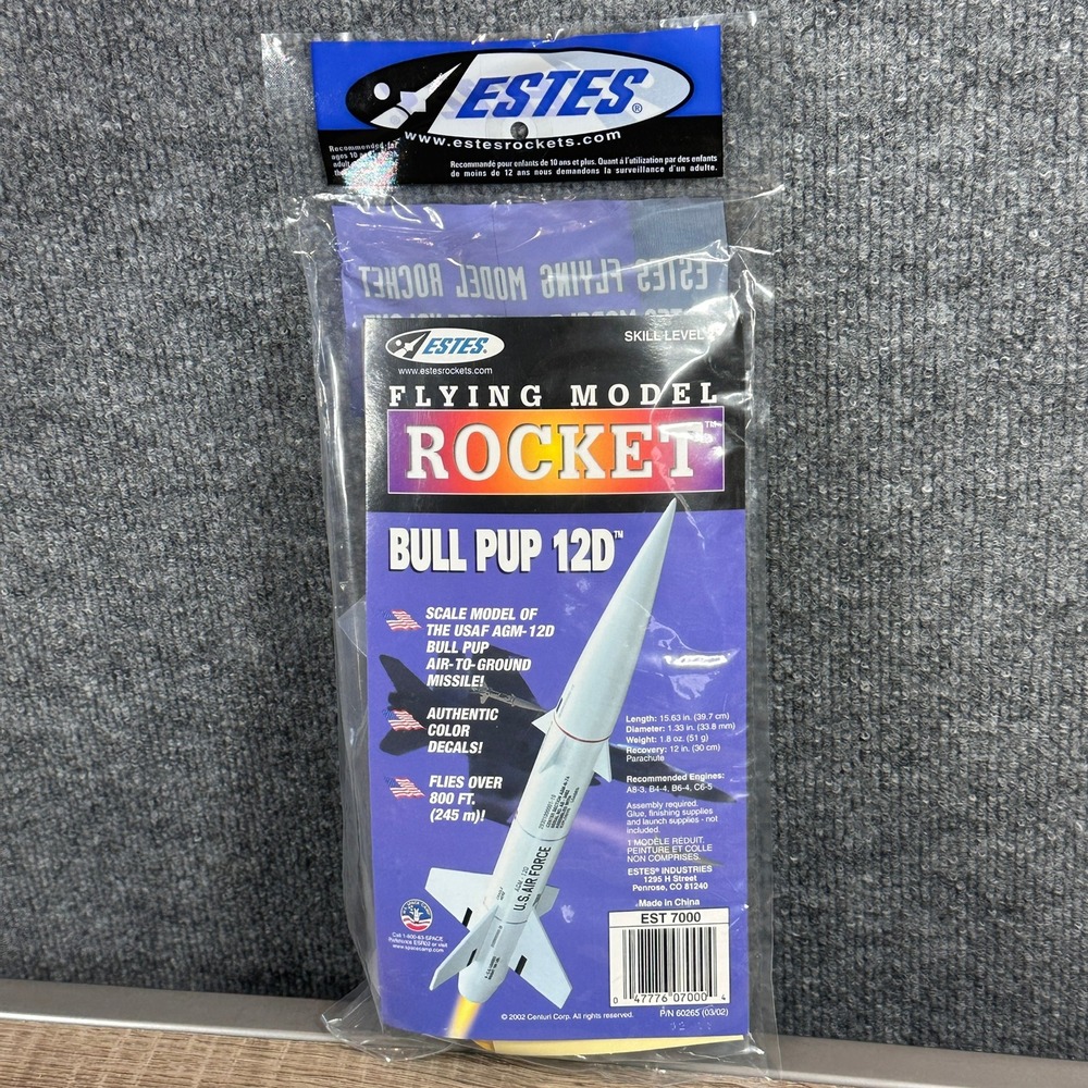 Flying Model Rocket Estes Bull Pup 12D USAF AGM-12D Scale Kit EST 7000 Skill 2